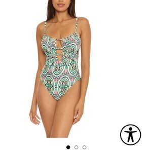 One piece swimsuit by Becca Brand, size large. Brand new with tags.